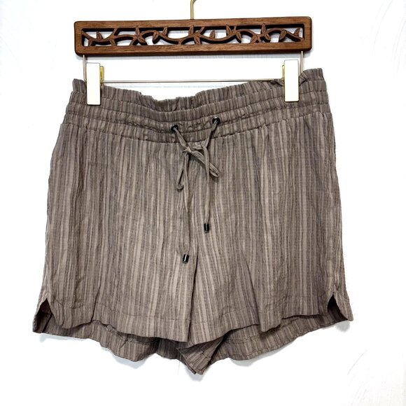 SOHO Casual Shorts Drawstring Pull On Elastic Waist Brown Taupe Relaxed Fit PL - Picture 1 of 4